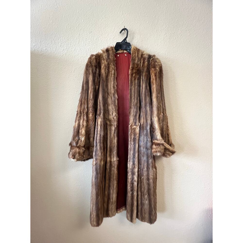 Vintage mahogany brown long mink coat size M
